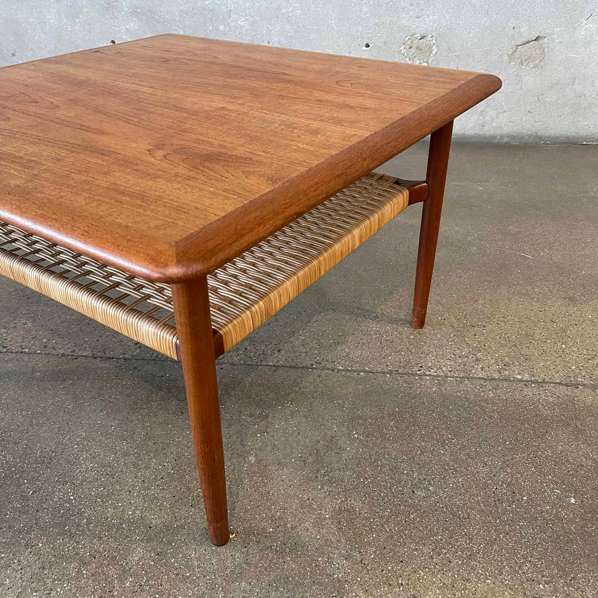 Danish Modern Teak/Cane Coffee Table by Gunnar Schwartz