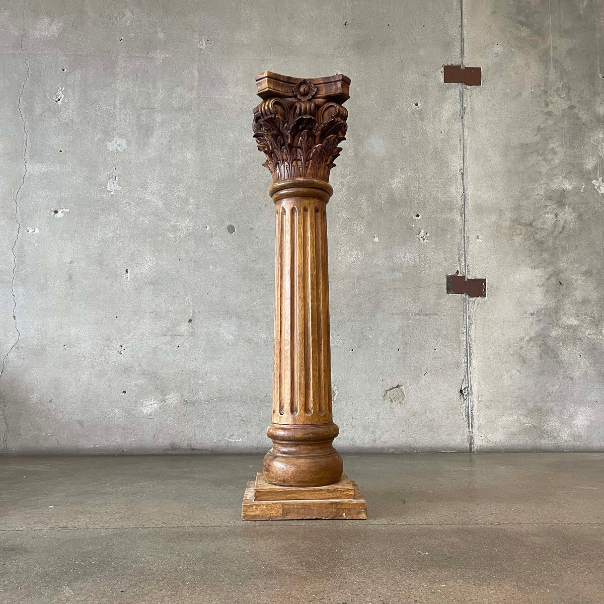 Large Architectural Carved Wood Corinthian Column