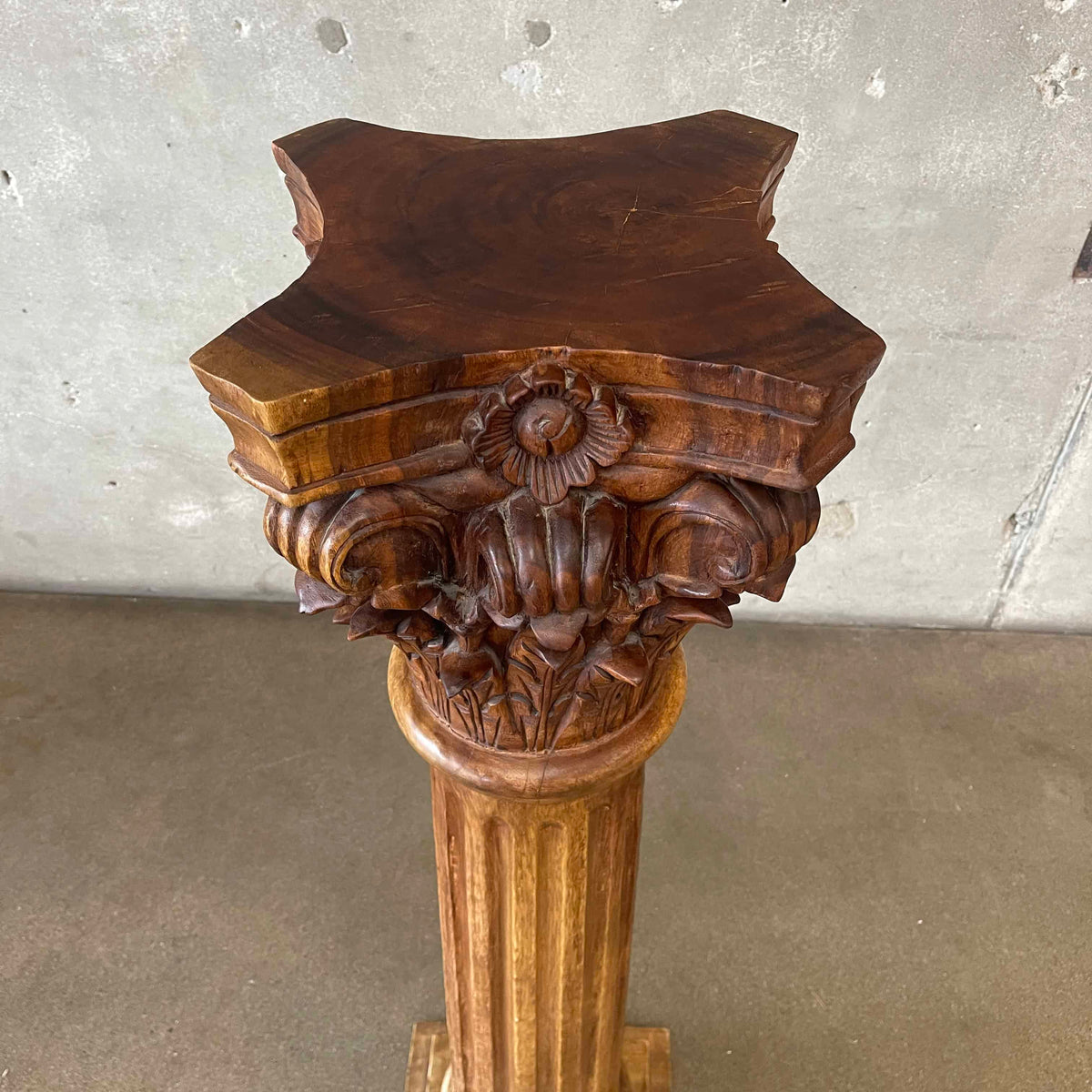 Large Architectural Carved Wood Corinthian Column