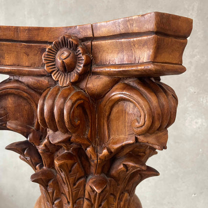 Large Architectural Carved Wood Corinthian Column