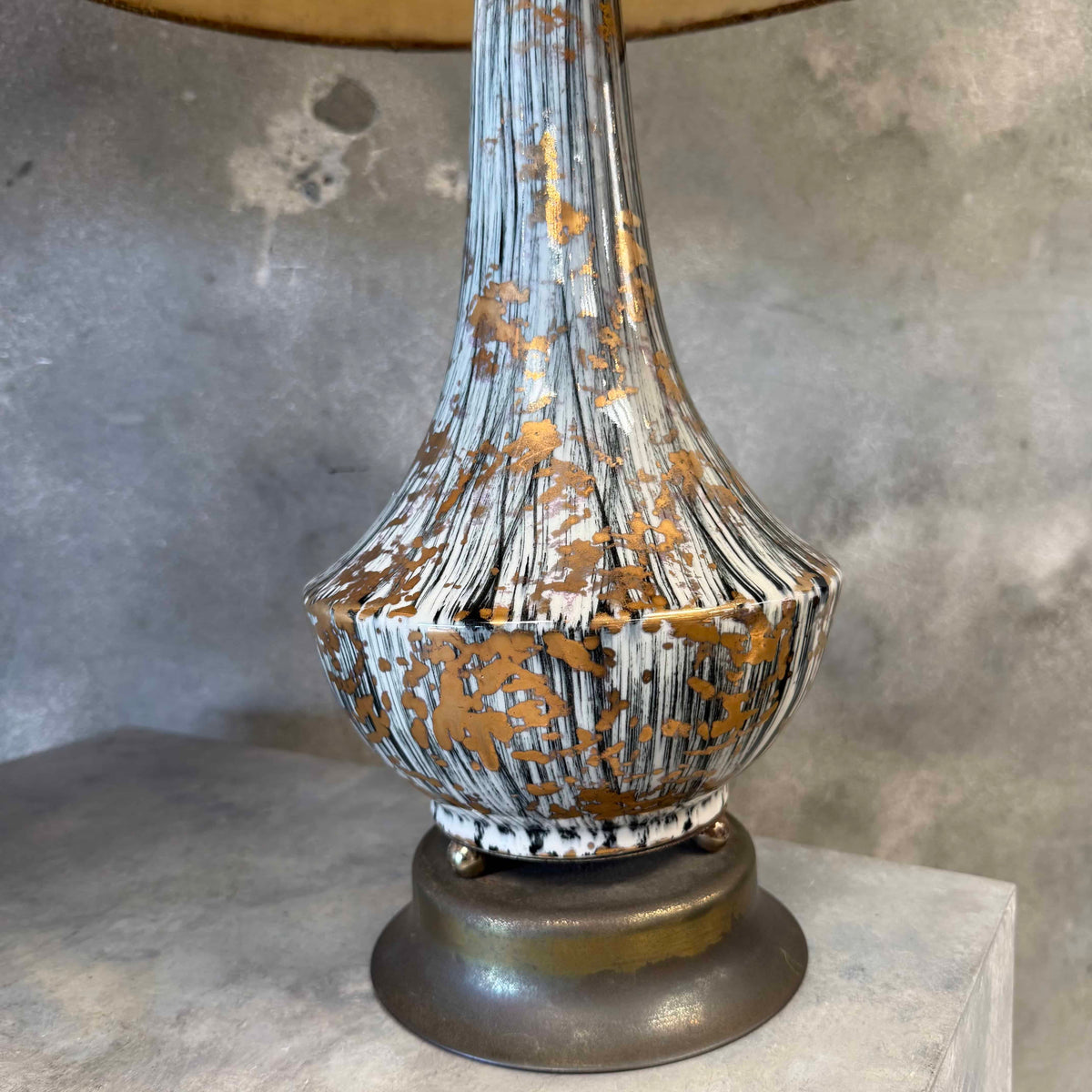 Pair of Mid Century Ceramic Studio Pottery Drip Glaze Lamps