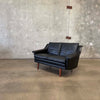 Mid Century Danish Leather Settee C. 1965