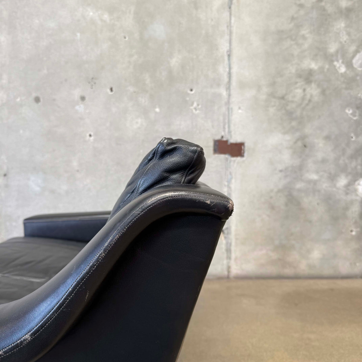 Mid Century Danish Leather Settee C. 1965