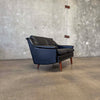 Mid Century Danish Leather Settee C. 1965