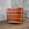 Mid Century Modern 4 Drawer Walnut/ Birch Dresser