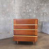 Mid Century Modern 4 Drawer Walnut/ Birch Dresser