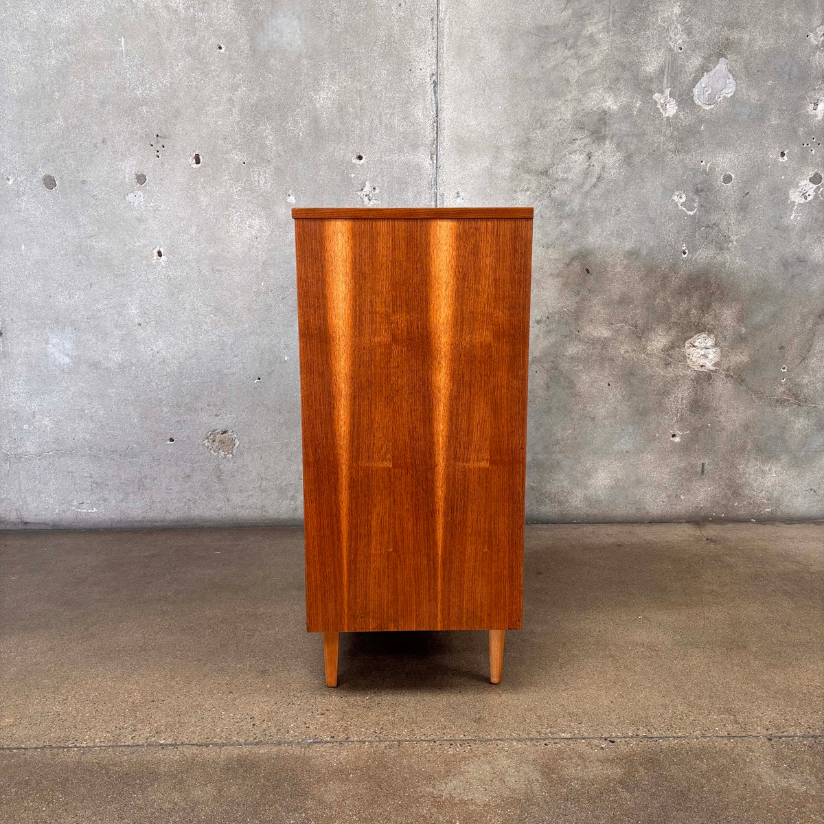 Mid Century Modern 4 Drawer Walnut/ Birch Dresser