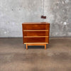 Mid Century Modern 3 Drawer Walnut/ Birch Dresser