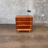 Mid Century Modern 3 Drawer Walnut/ Birch Dresser