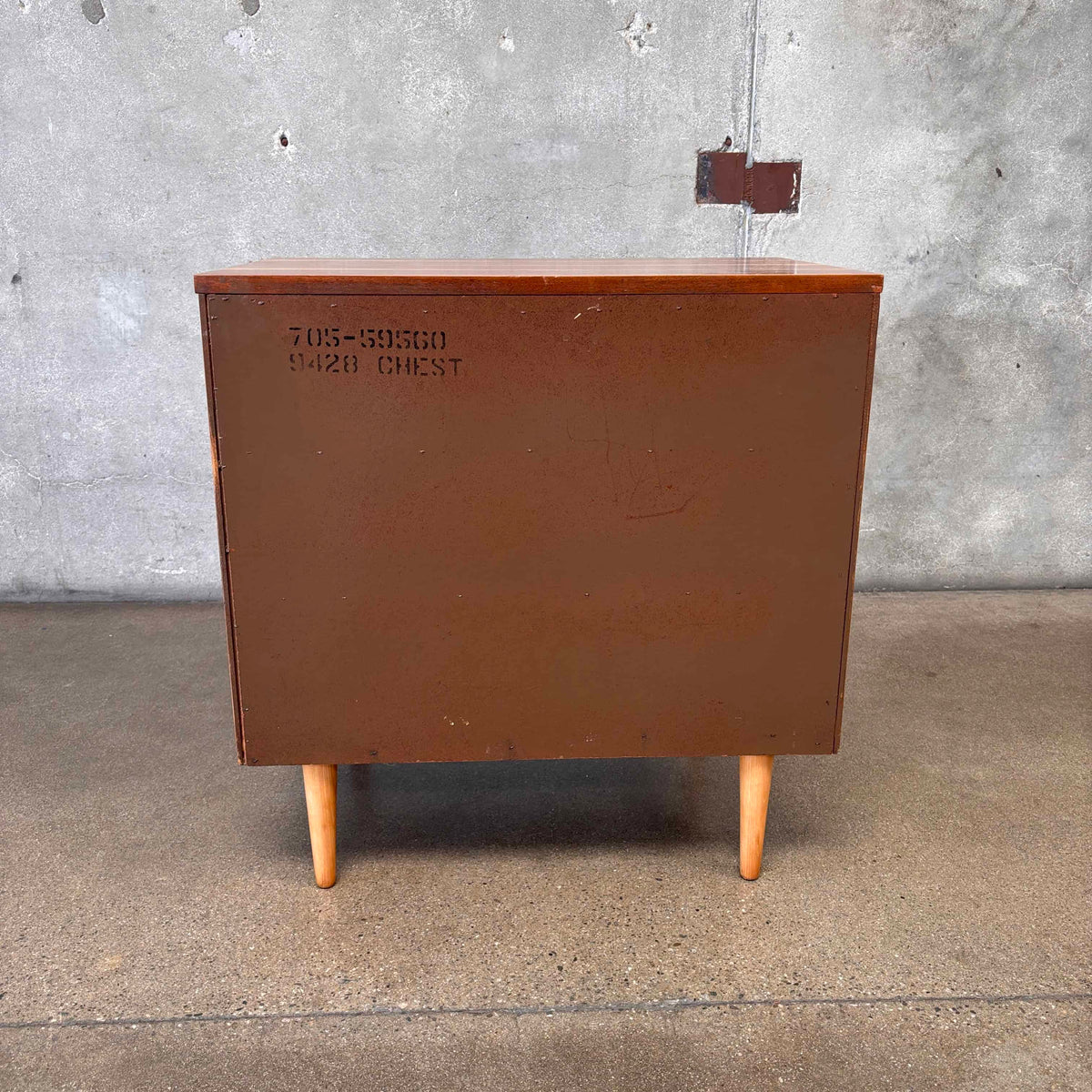 Mid Century Modern 3 Drawer Walnut/ Birch Dresser