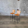 Pair of Iron & Wood Barstools by Arthur Umanoff