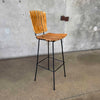 Pair of Iron & Wood Barstools by Arthur Umanoff