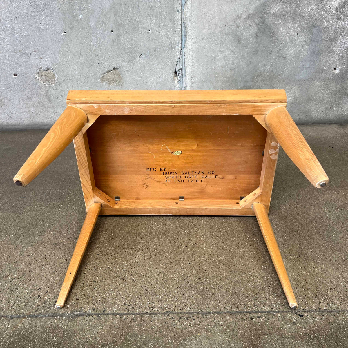 Paul Lazlo Brown Saltman Side Table in Cerused Oak C. 1950's