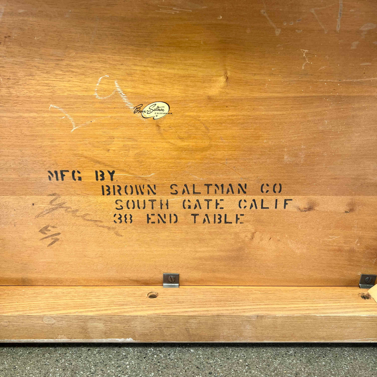 Paul Lazlo Brown Saltman Side Table in Cerused Oak C. 1950's