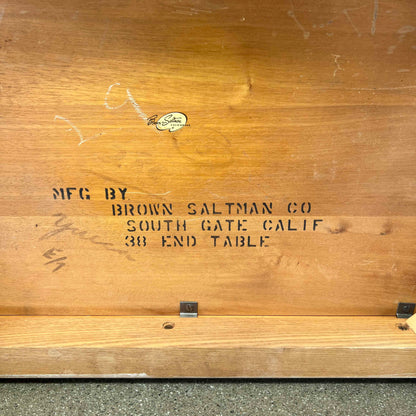 Paul Lazlo Brown Saltman Side Table in Cerused Oak C. 1950's