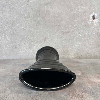 Bauer Matt Carlton Fan Vase - Rare Black Glaze
