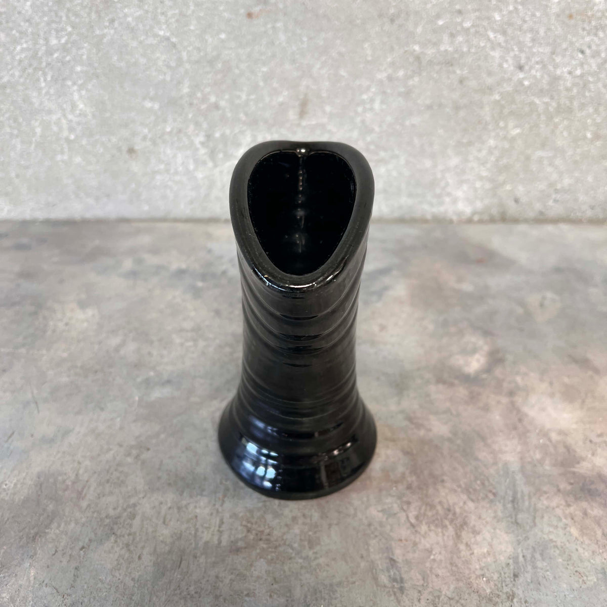 Bauer Matt Carlton Fan Vase - Rare Black Glaze