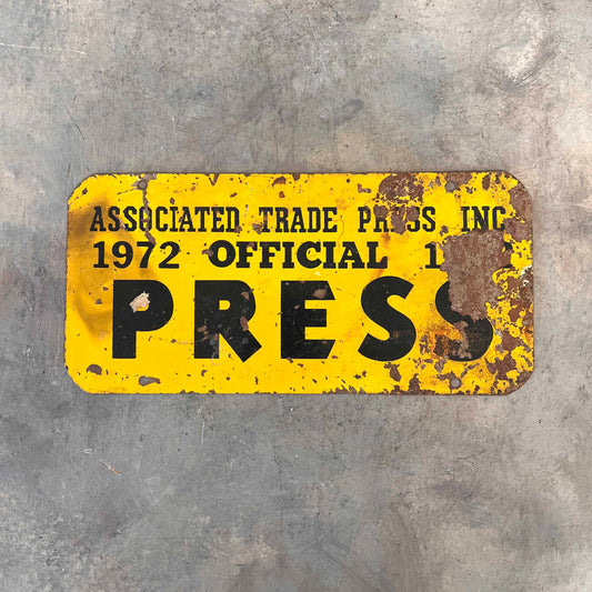 1972 Press Pass Metal Sign