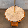 Vintage Travertine Top Table Floor Lamp - Works / New LED Bulbs