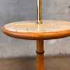 Vintage Travertine Top Table Floor Lamp - Works / New LED Bulbs