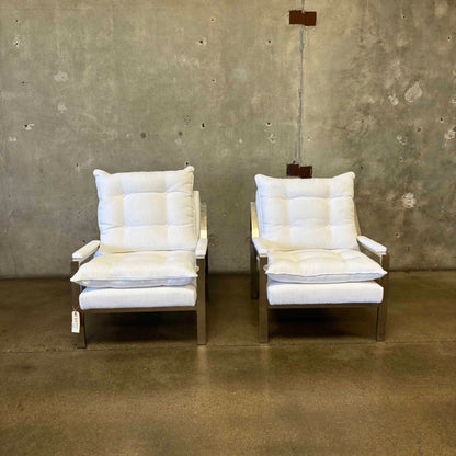 Pair of Mid Century Chairs w/ Custom Upholstery