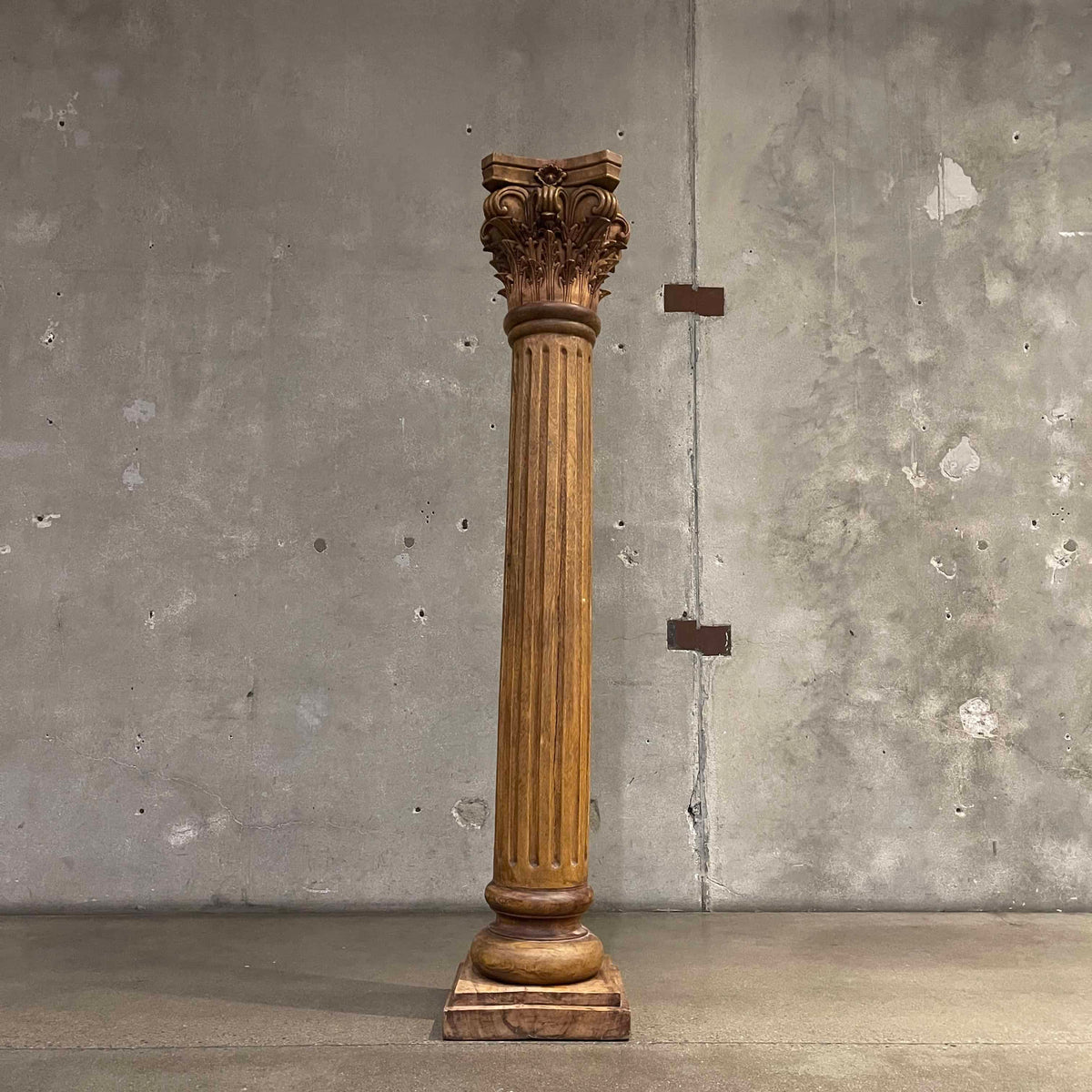 Large Architectural Carved Wood Corinthian Column