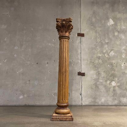 Large Architectural Carved Wood Corinthian Column