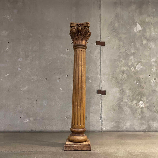 Large Architectural Carved Wood Corinthian Column