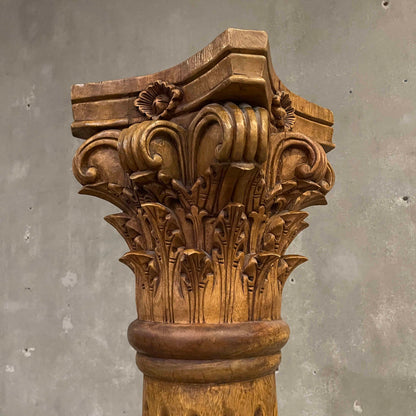 Large Architectural Carved Wood Corinthian Column