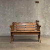 Antique Oak Wood Children's Church Pew