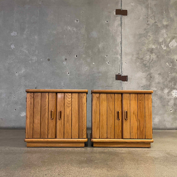 Post Modern Oak Wood Night Stands