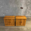 Post Modern Oak Wood Night Stands