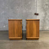 Post Modern Oak Wood Night Stands