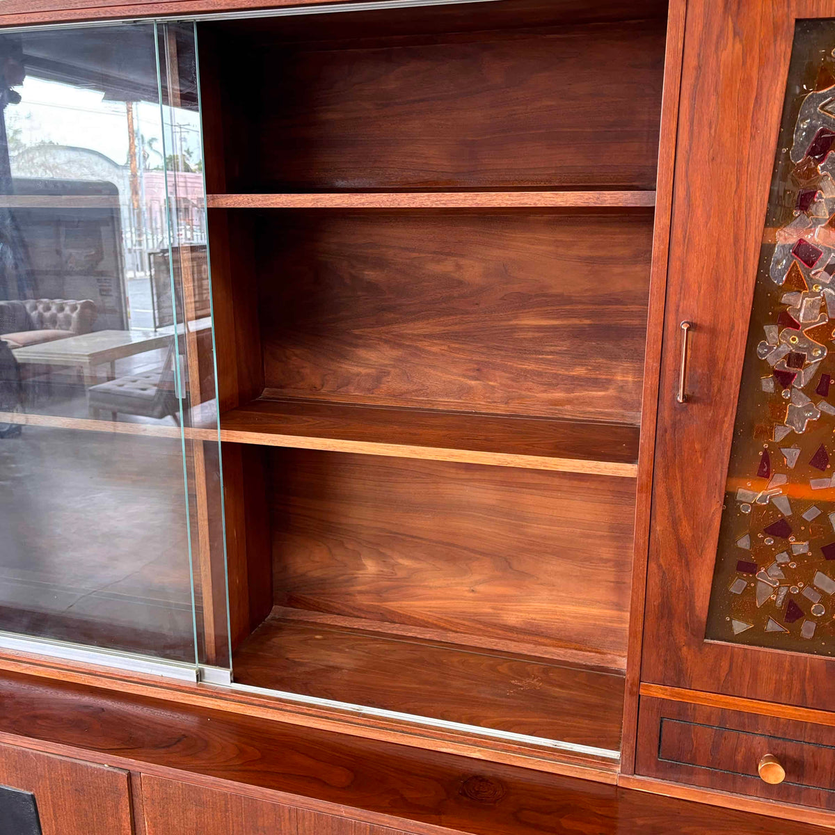 Mid Century Modern Walnut Hutch