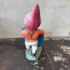 Vintage Cement Garden Gnome with Basket