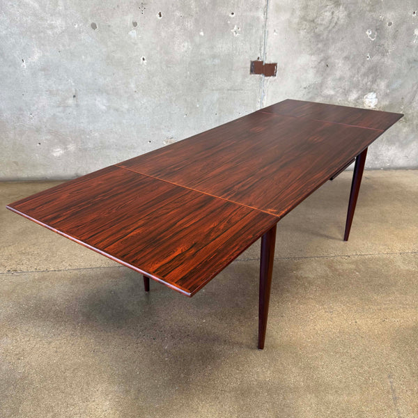 Mid Century Rosewood Extendable Draw Leaf Danish Table