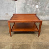 Mid Century Walnut Sculpted Leg Side Table