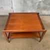 Mid Century Walnut Sculpted Leg Side Table