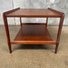 Mid Century Walnut Sculpted Leg Side Table