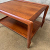 Mid Century Walnut Sculpted Leg Side Table