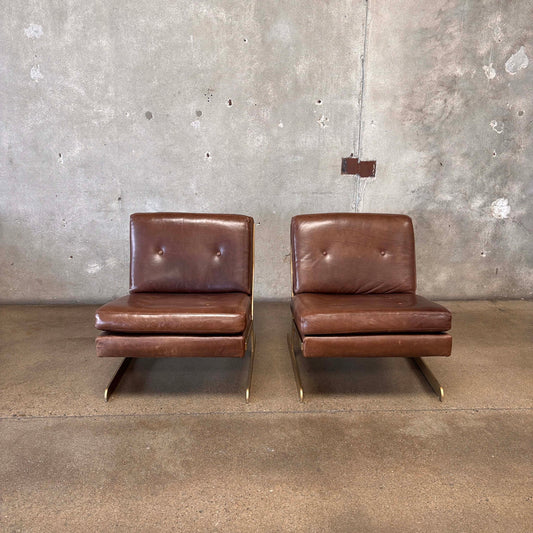 Pair Of Lance Armless Slipper Chairs By Bernhardt