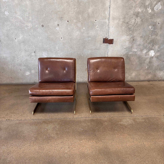 Pair Of Lance Armless Slipper Chairs By Bernhardt