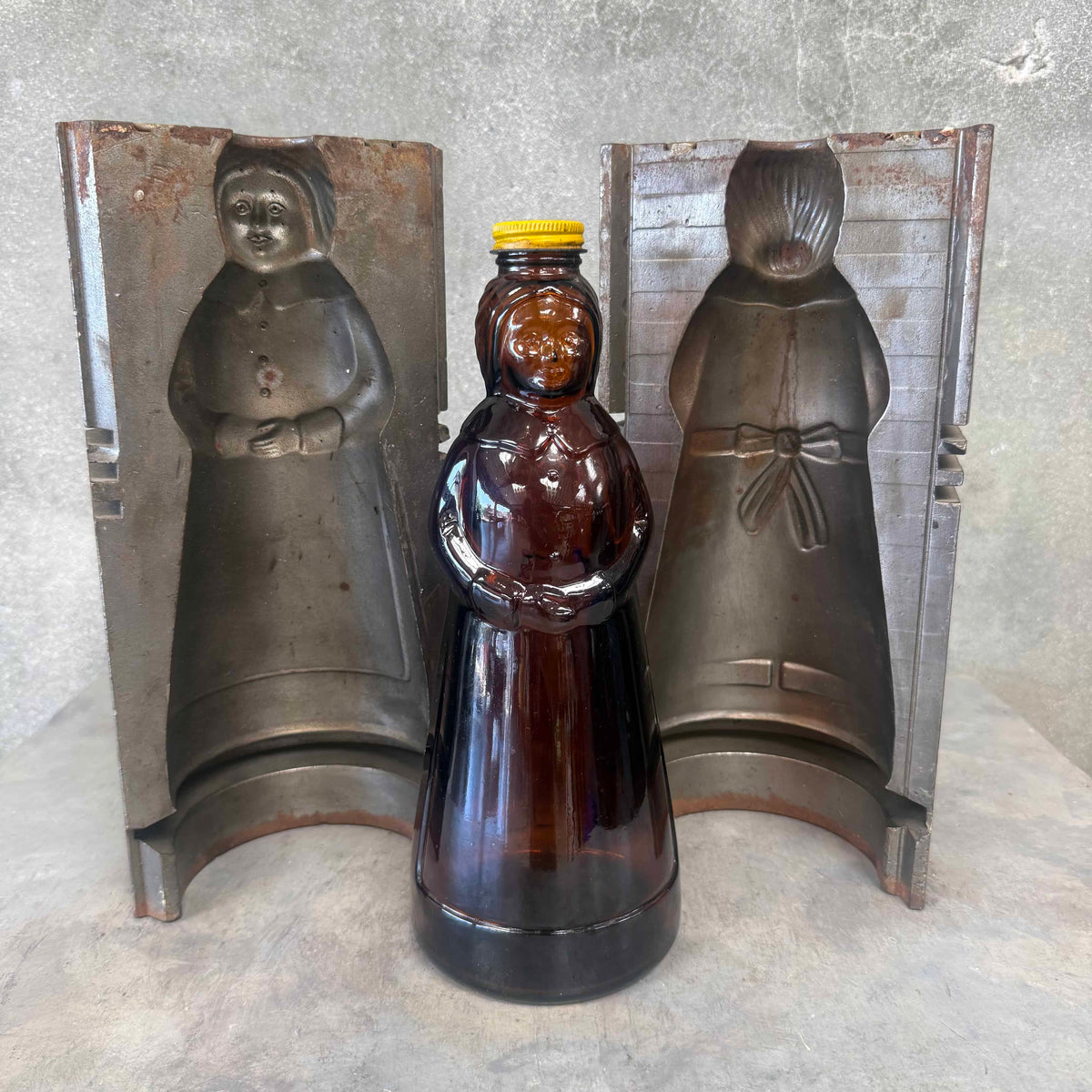 1960 -1999 Mrs. Buttersworth Thatcher Glass Mold Dies & Bottle