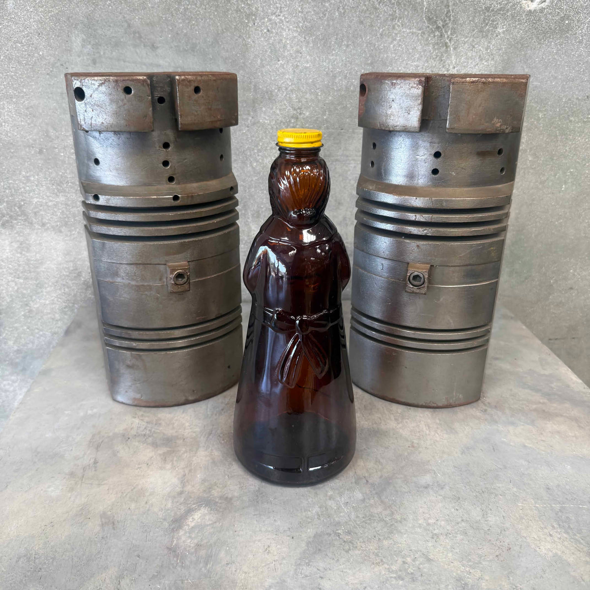 1960 -1999 Mrs. Buttersworth Thatcher Glass Mold Dies & Bottle