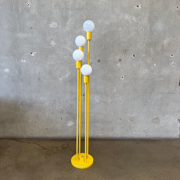 70's Sonneman Style Yellow 4 Light Waterfall Floor Lamp