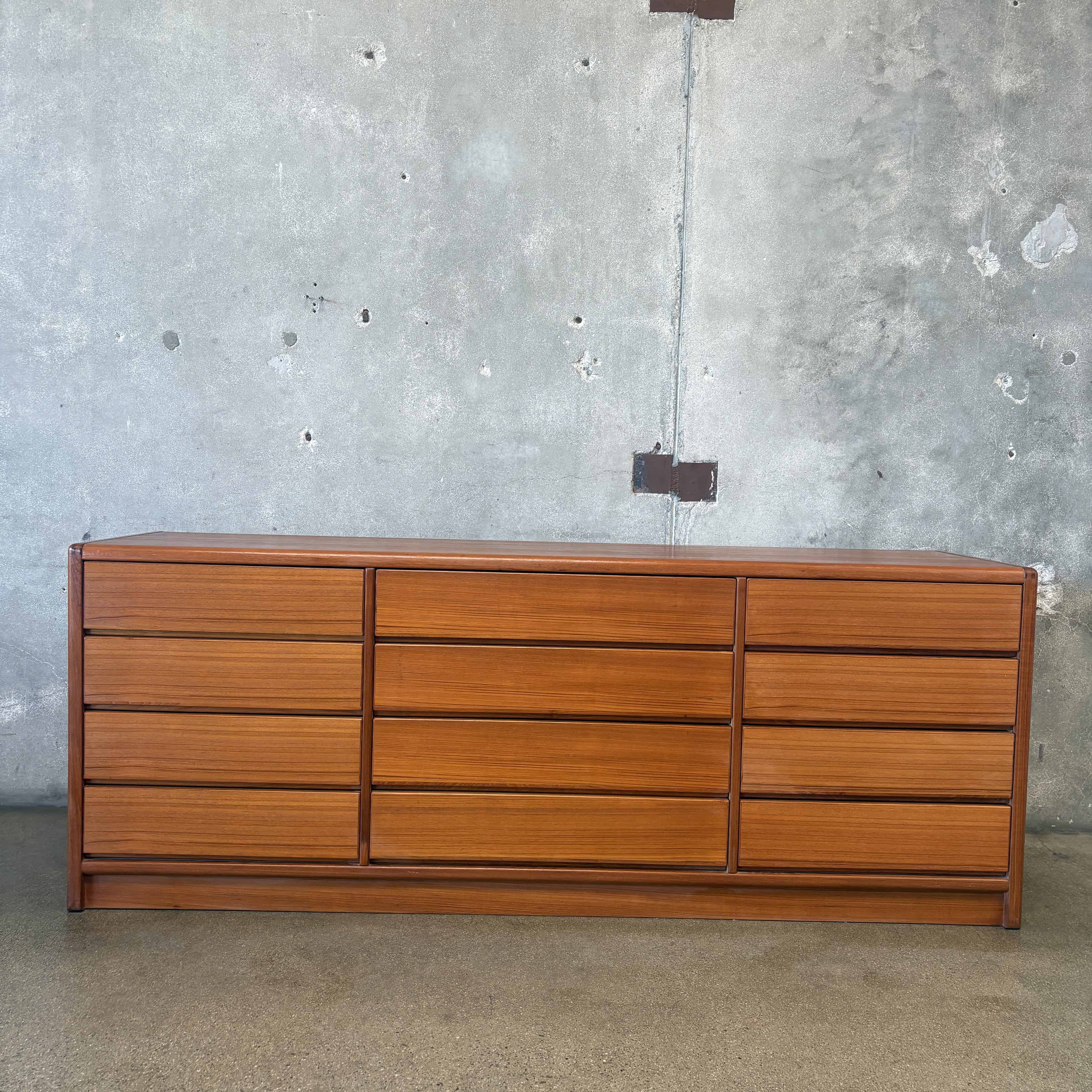 Danish Teak 12 Drawer Dresser