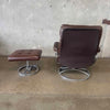 1971 Dark Chocolate Leather Ekornes "Stressless" Recliner & Ottoman