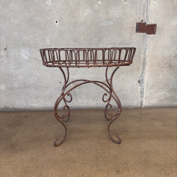 Rustic Wrought Iron Plant Stand