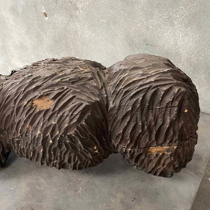 1980's Hand Carved Wood Grizzly Bear
