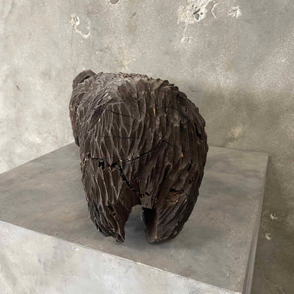 1980's Hand Carved Wood Grizzly Bear